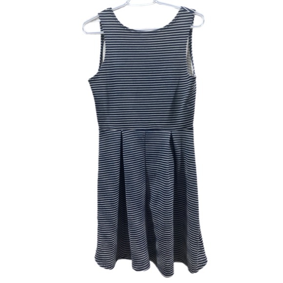 NWOT Women’s Love Chelsey Fit & Flare Sleeveless Dress w Zipper Front & Stripes - Picture 5 of 5